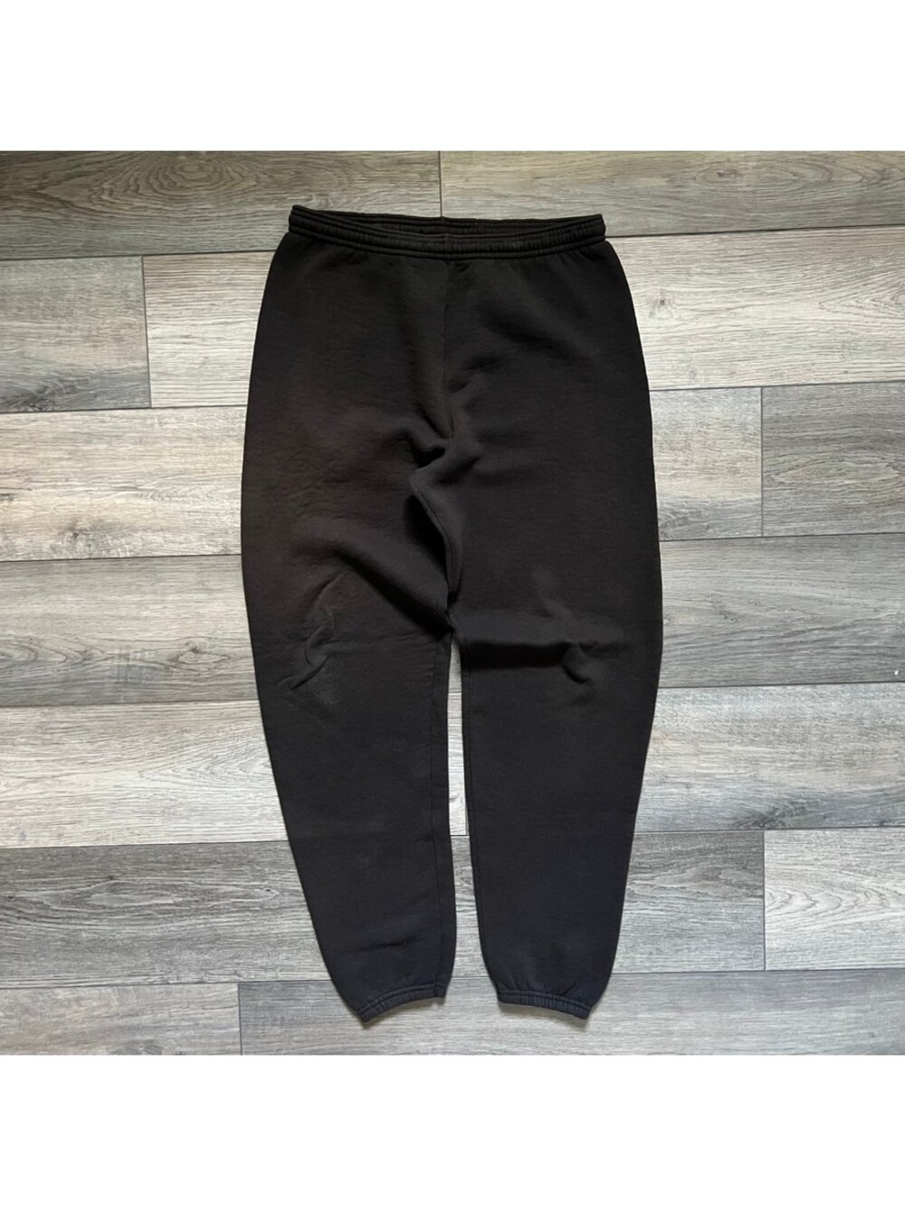 Vintage Lee Men's M Sweatpants Black Jogger Fleece Heavyweight Adjustable USA